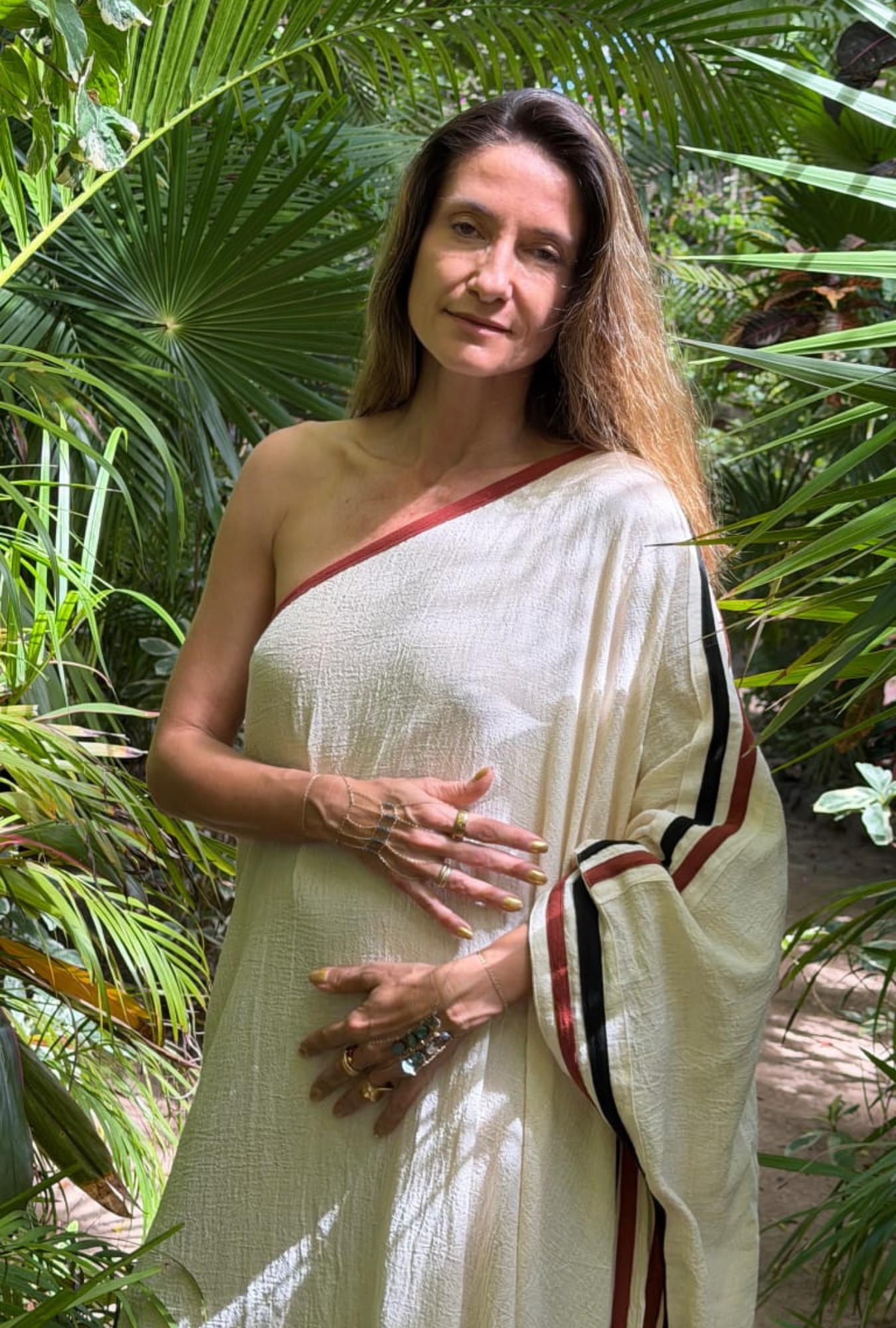 One Shoulder Combined Dress