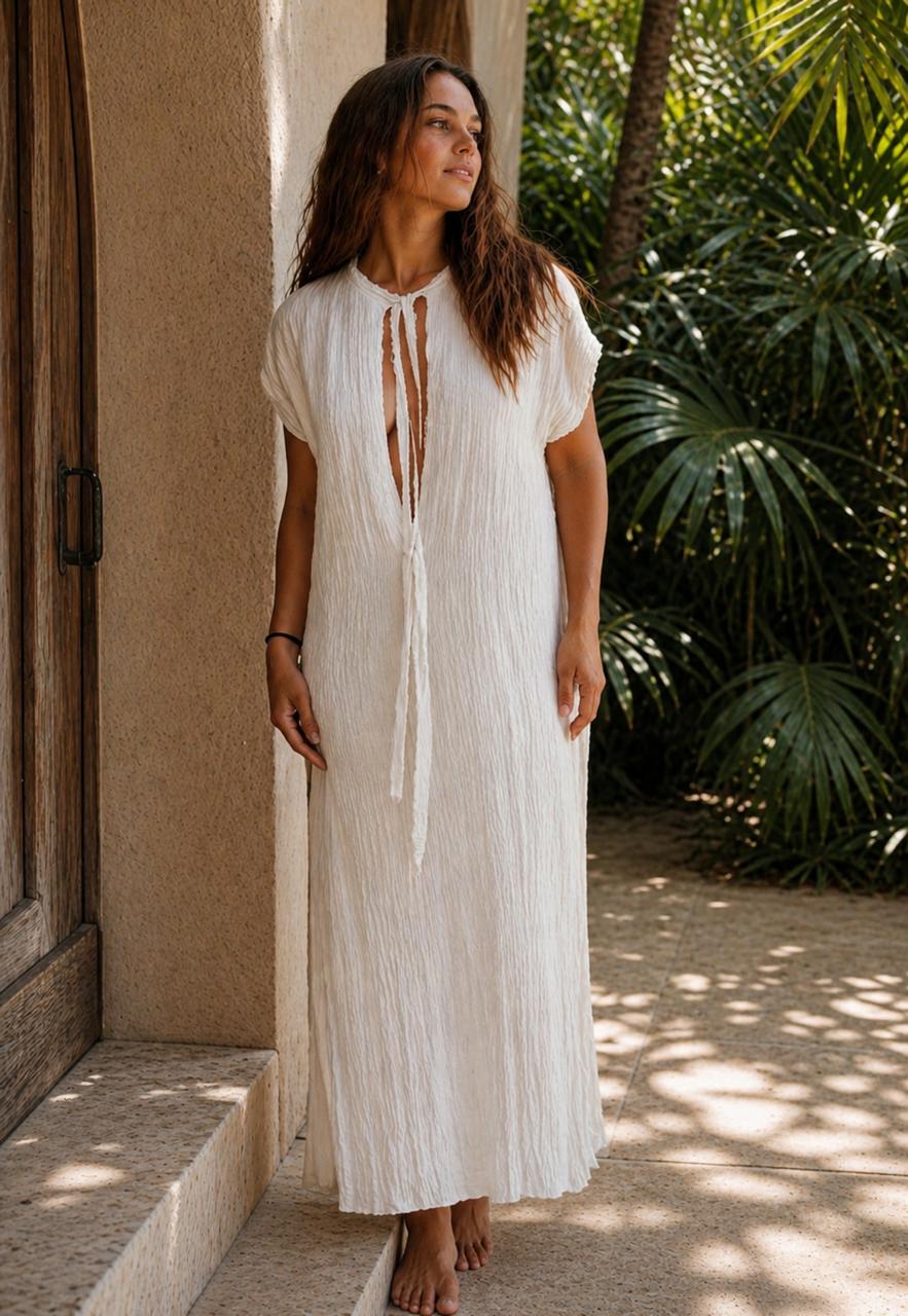 Fringed Halter Dress