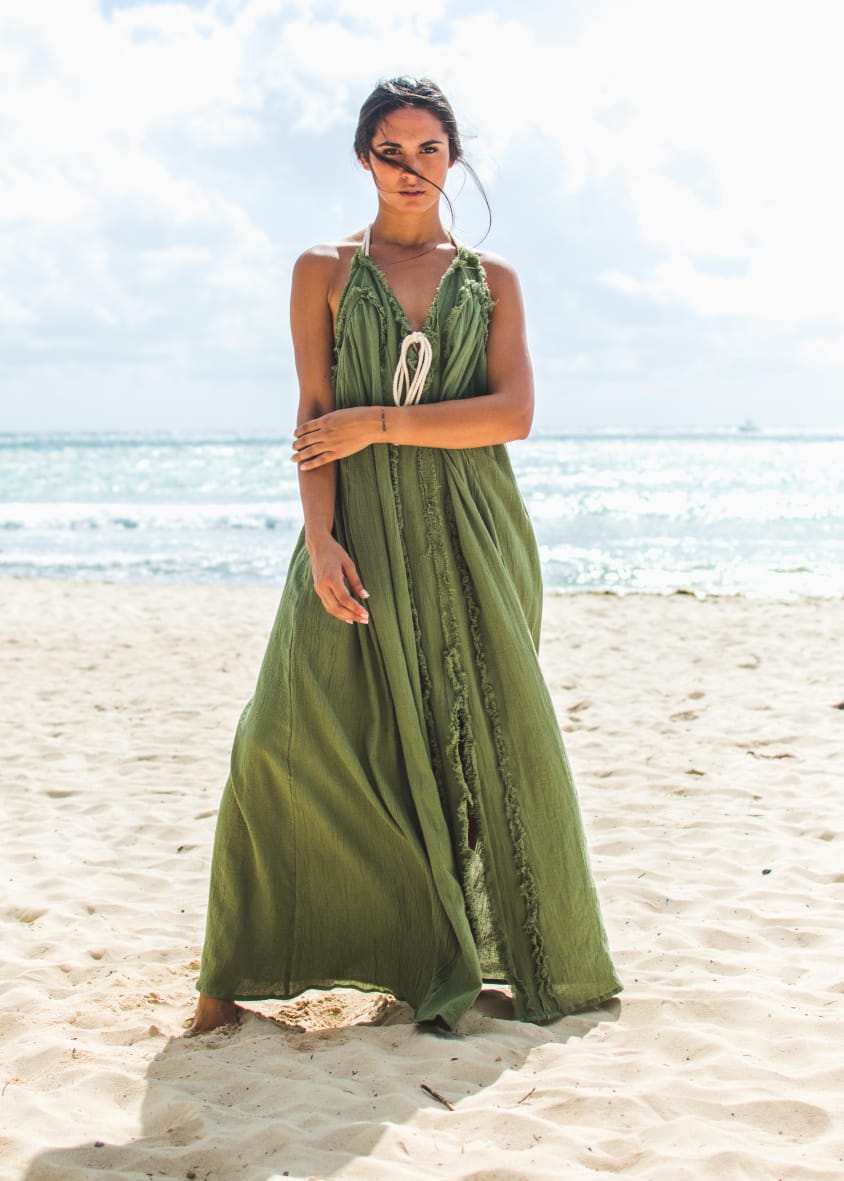 Frayed Flores de la Riviera dress | Artisanal Cotton