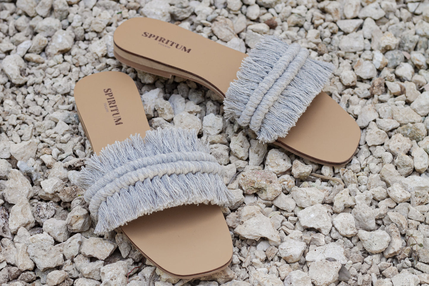 Fringe Sandals Gray