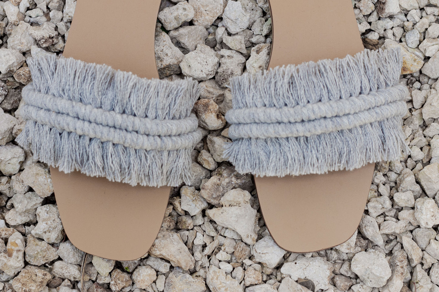 Fringe Sandals Gray