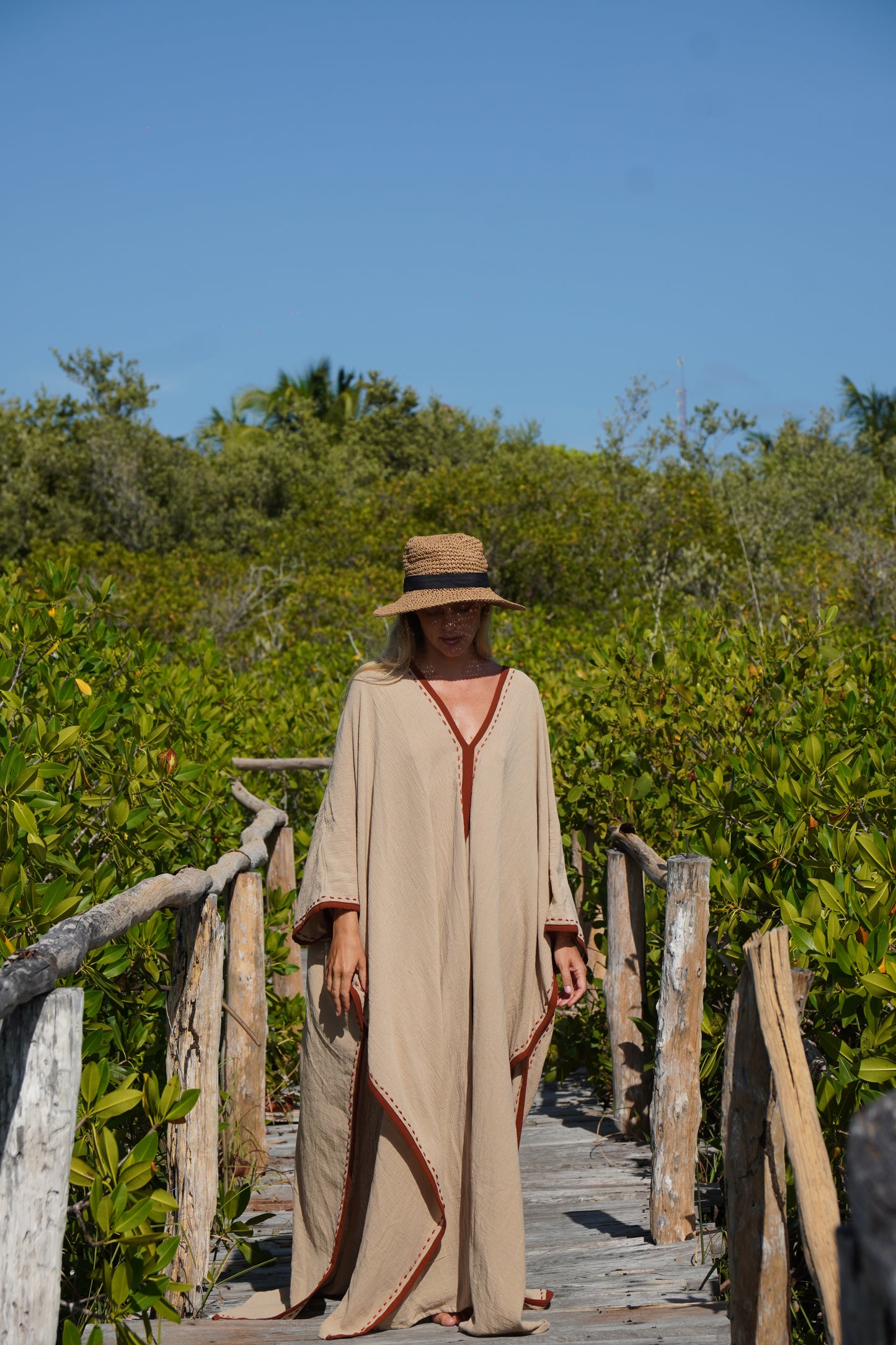 Nara Kaftan Khaki/terracota