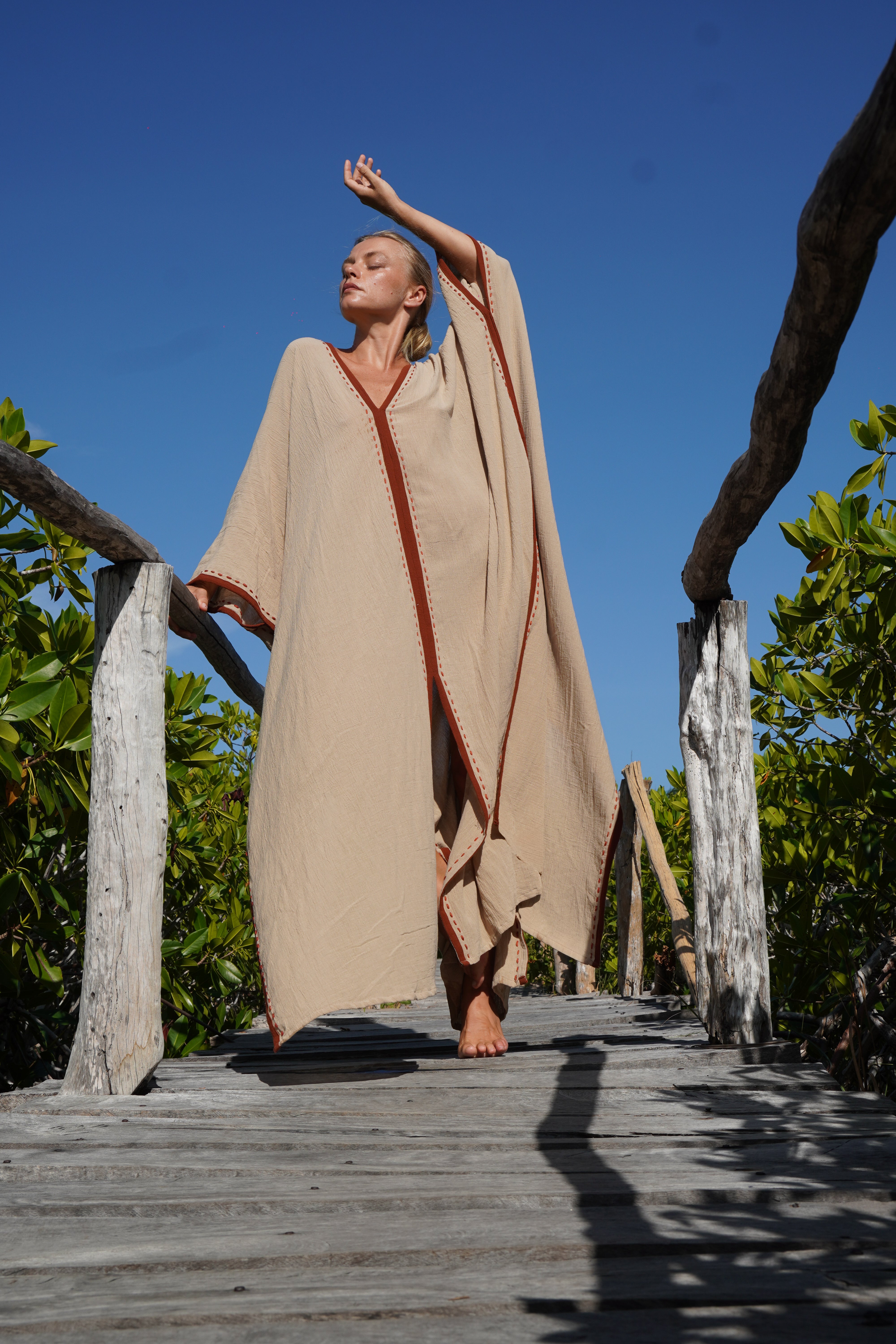 Nara Kaftan Khaki/terracota