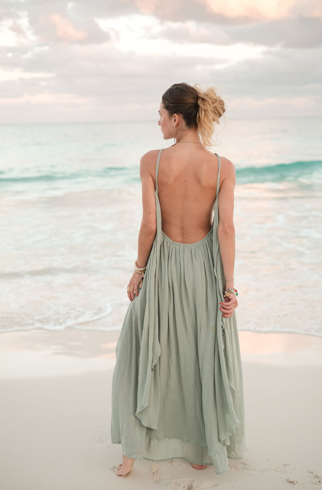 Low Back Maxi Beach Dress  Tulum Dress, Backless Dress, Boho